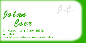 jolan cser business card